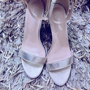Forever gold strap high heels sandals size 7.5